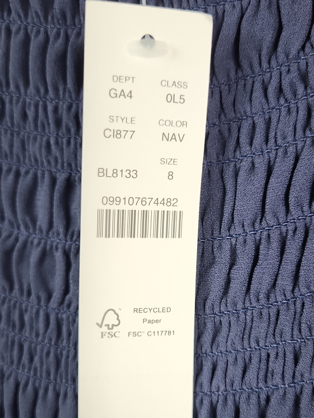 J. Crew Collection Smocked Chiffon Navy Maxi Dress with Spaghetti Straps. Size 8 - Picture 7 of 12